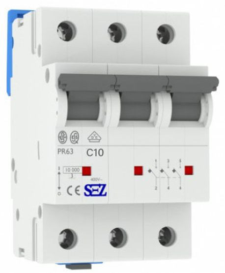 Трехполюсный автомат SEZ 63 C 10А 3P (PR63C10А)