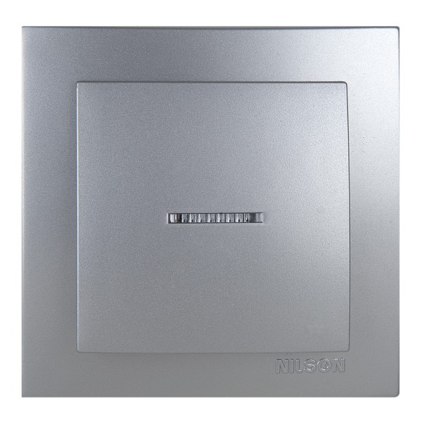 Вимикач Nilson Touran срібло 1кл з підсвіткою ( 24131002 )