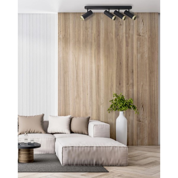 Светильник поворотный, спот Goldlux 326010 Fado GU10 4x10W IP20 черный - фото №1