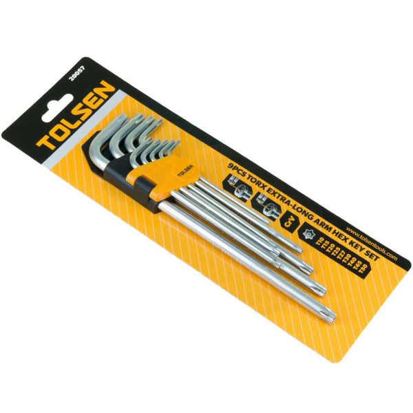 Комплект удлиненных ключей Tolsen (20057) Torx Т10-Т50 (9шт) - фото №2