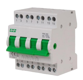 Перемикач мережа-генератор F&F PSA-463 I-0-II 63A