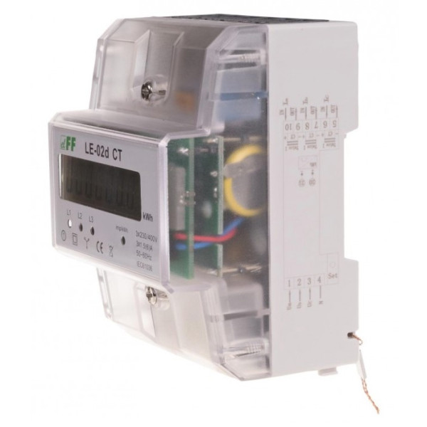 Трифазний лічильник енергоспоживання F&F LE-02D-CT 3х230/400В 3х5А - фото №1