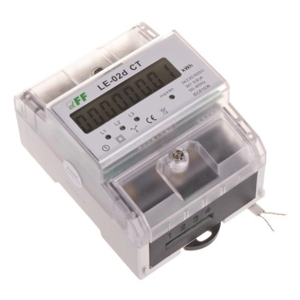 Трифазний лічильник енергоспоживання F&F LE-02D-CT 3х230/400В 3х5А - фото №2