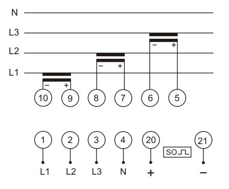 Трифазний лічильник енергоспоживання F&F LE-02D-CT 3х230/400В 3х5А - фото №5