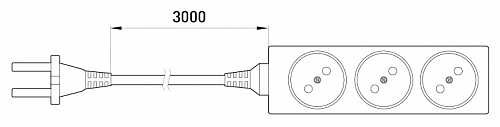 Подовжувач E.Next e.es.3.5.b 3 гнізда 5м (s042059) - фото №1