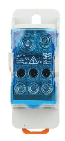 Распределительный блок CNC FTUKK125 125А 30х76,5х45,5мм на DIN-рейке (Б00043067)