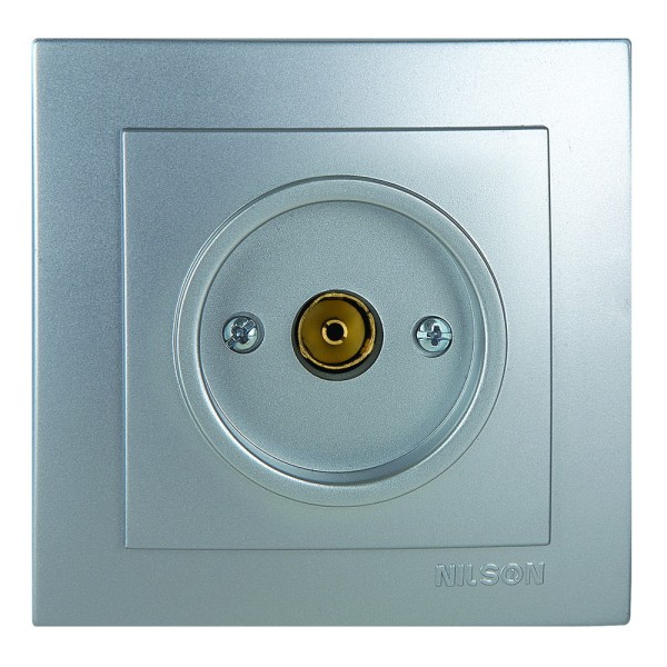 Розетка Nilson Touran срібло TV прохідна ( 24131028 )