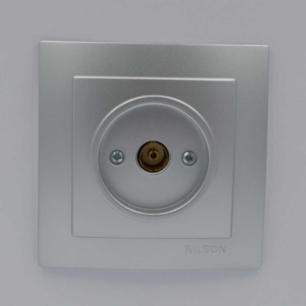 Розетка Nilson Touran срібло TV прохідна ( 24131028 ) - фото №1