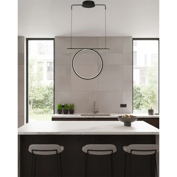 Подвесной светильник, люстра Goldlux 334039 Odetta LED 1x30W 4000K 3750Lm IP20 черный - фото №1