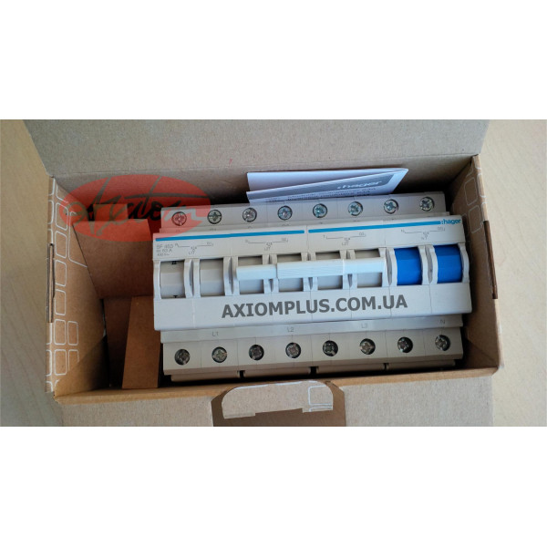Перемикач Hager SF463 I-0-II 3+N 63А/400В 8м - фото №1