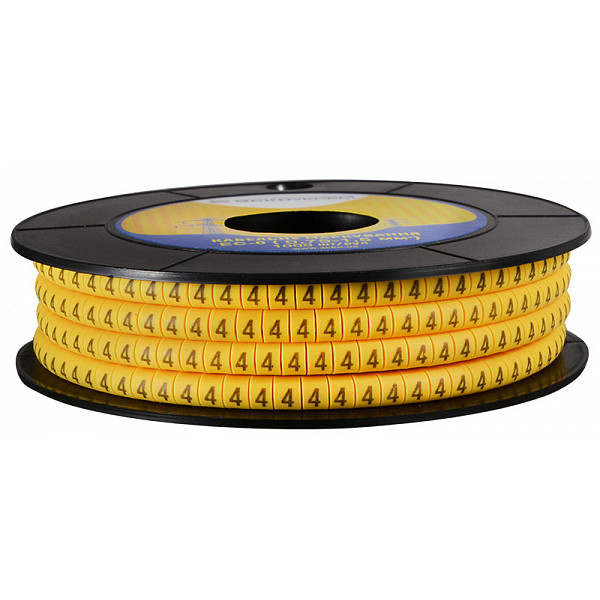 Кабельный маркер Аско-Укрем EC-0 символ «4» (A0150080028)