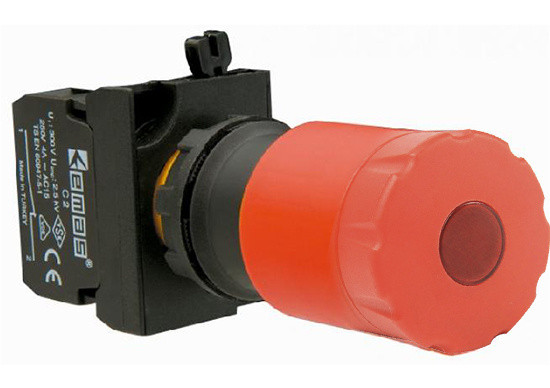 Аварійна кнопка «грибок» EMAS CP200ES30 D=30мм з фіксацією та повернення поворотом