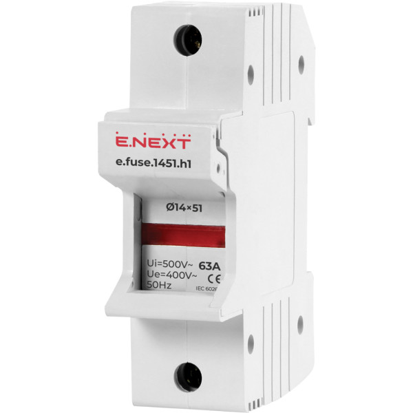 Держатель предохранителя E.Next e.fuse.1451.h1 на DIN-рейку 14х51 1р 63А (i0300004)