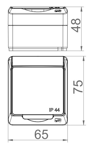 Одномісна розетка Elektro-Plast Hermes 0324-06 з кришкою (коричнева) - фото №1