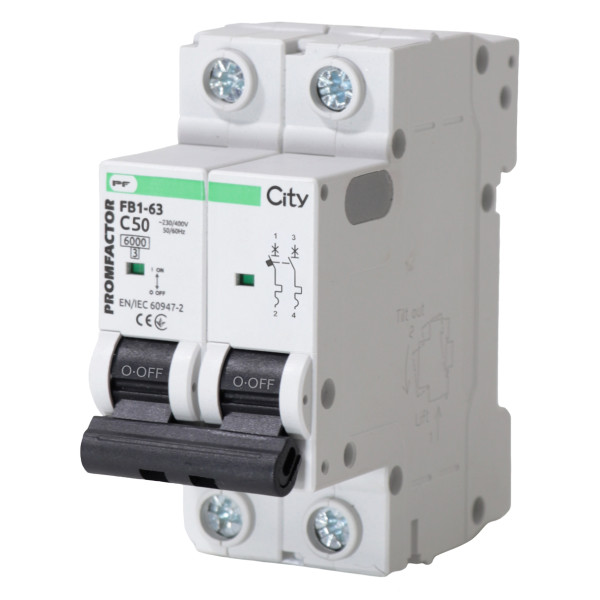 Автоматический выключатель Promfactor CITY FB1-63 2P C 50A 6кА (FB1CI2050)