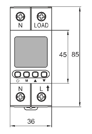 Однофазне реле контролю напруги та струму Promfactor FRVA1S-63A - фото №2