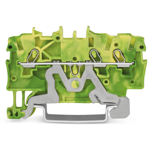 Клемма заземления Wago 2000-1307 для DIN-рейки 35х15 и 35х7,5 Push-in Cage Clamp® Ex e II (желто-зеленая)