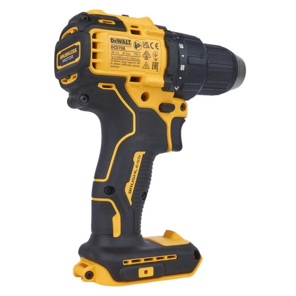 Безщітковий дриль-шурупокрут DeWALT DCD708D1T XR Li-Ion 18В 2Аг 65Нм швидкозатискний патрон 13мм - фото №1
