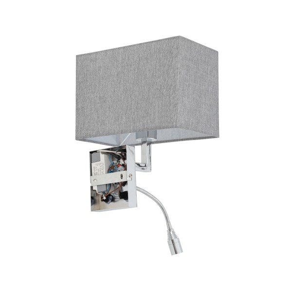 Бра, настенный светильник Nowodvorski 11793 Hotel Mood E27+LED 2x10W+2.2W 4000K IP20 серый - фото №2