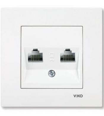 Розетка комп'ютерна подвійна (2хRJ45 Cat5e) біла