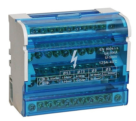 Шина «N» TNSy на DIN-рейку в корпусі ШНК 4х11 груп (TNSy5500202)