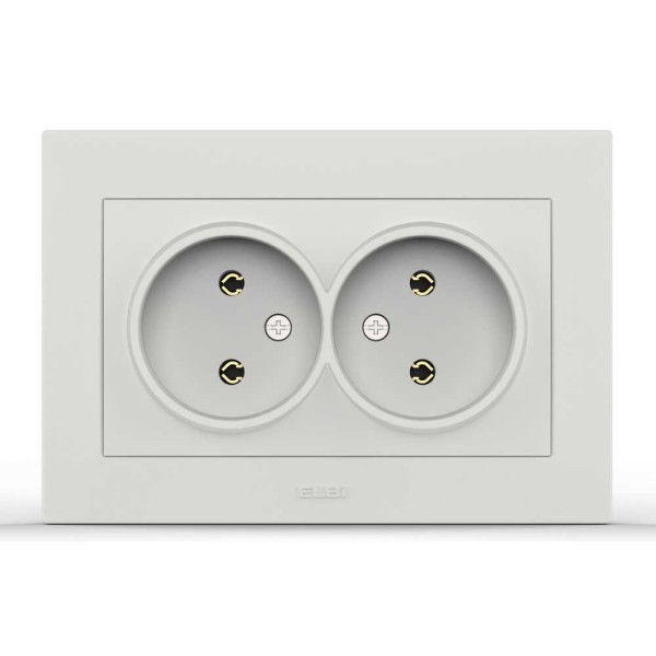 Розетка EL-BI VEGA белый мат 2-я без заземления ( 510-016200-908 / 230-908 )