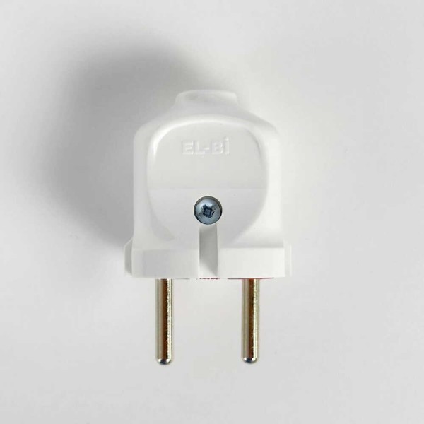 Вилка штепсельна EL-BI без заземлення біло-червона інд.уп.(505-005601-810) - фото №4