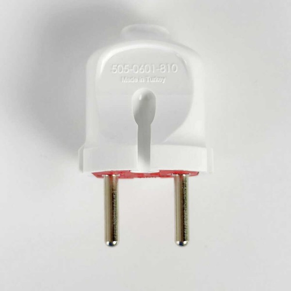 Вилка штепсельна EL-BI без заземлення біло-червона інд.уп.(505-005601-810) - фото №5