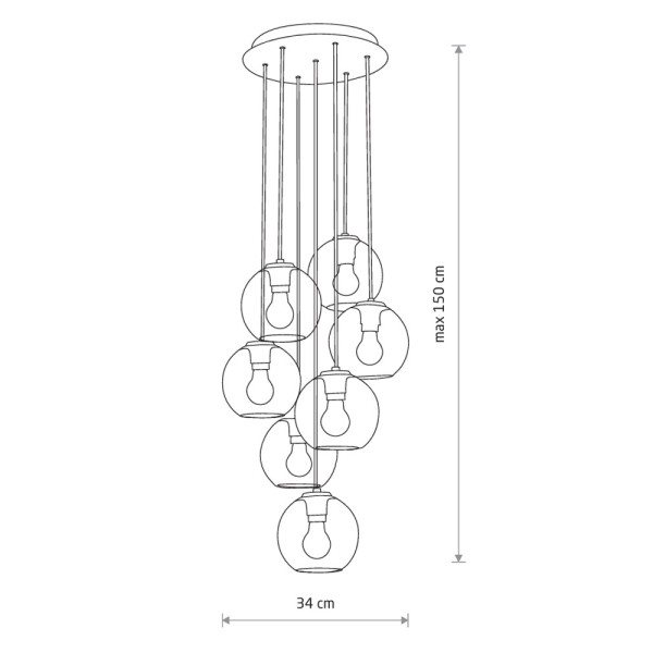 Люстра Nowodvorski 9131 Vetro E27 7x25W IP20 черная - фото №2