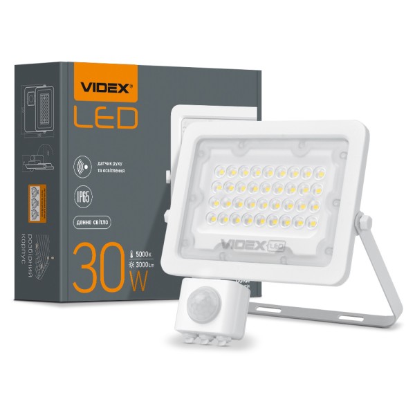 LED прожектор Videx F2e 30Вт 5000K (VL-F2e305W-S) с датчиком движения и освещенности - фото №3