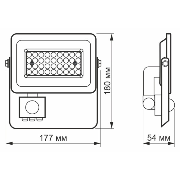 LED прожектор Videx F2e 30Вт 5000K (VL-F2e305W-S) с датчиком движения и освещенности - фото №5