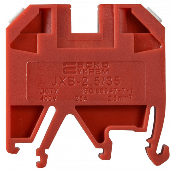Клеммник Аско-Укрем JXB 2,5/35 красный (A0130010033) - фото №1