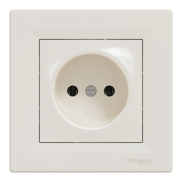 Розетка одинарная кремовая Asfora, EPH3000123