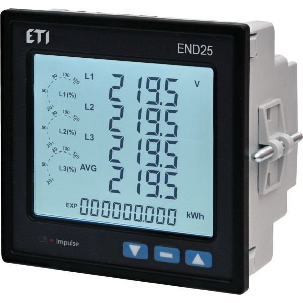 Аналізатор параметрів мережі ETI END25-ETHA Ethernet RTC 8 Mб вбудованої пам'яті (4656955)