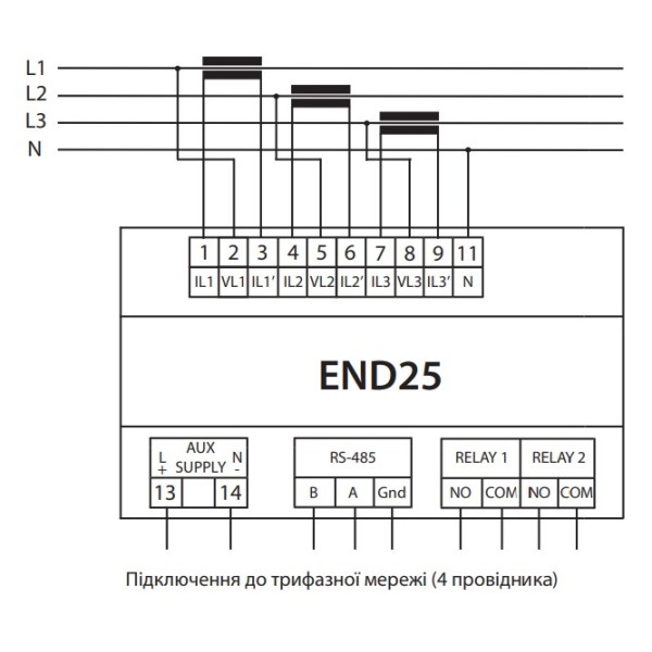 Аналізатор параметрів мережі ETI END25-ETHA Ethernet RTC 8 Mб вбудованої пам'яті (4656955) - фото №4