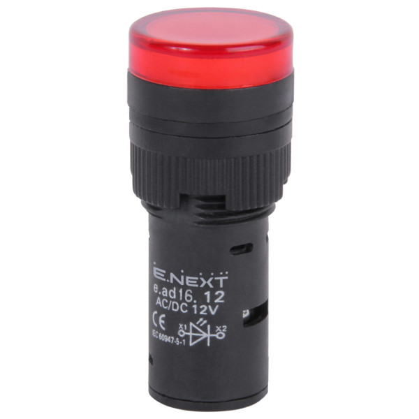 Сигнальна арматура E.Next e.ad16.12.red Ø16мм 12В АС/DC червона (s009010)