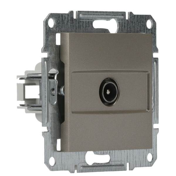 Розетка TV оконечная без рамки бронза Asfora, EPH3200169 - фото №1