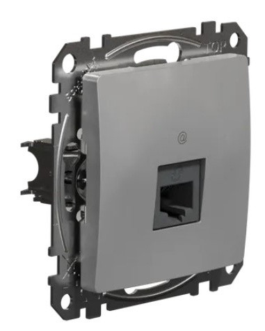 Комп'ютерна розетка Schneider Electric Sedna Design & Elements RJ45 кат. 5е UTP алюміній SDD113451 - фото №1