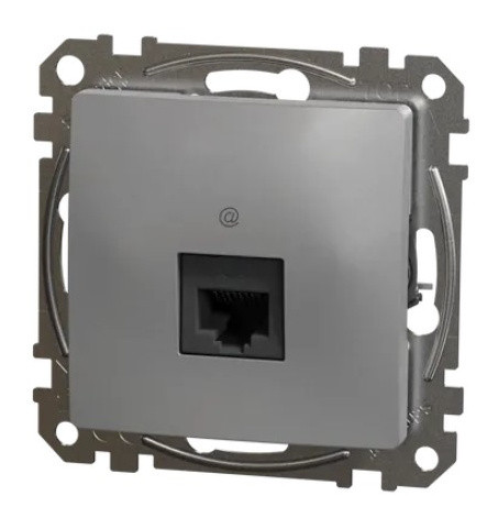 Комп'ютерна розетка Schneider Electric Sedna Design & Elements RJ45 кат. 5е UTP алюміній SDD113451 - фото №4