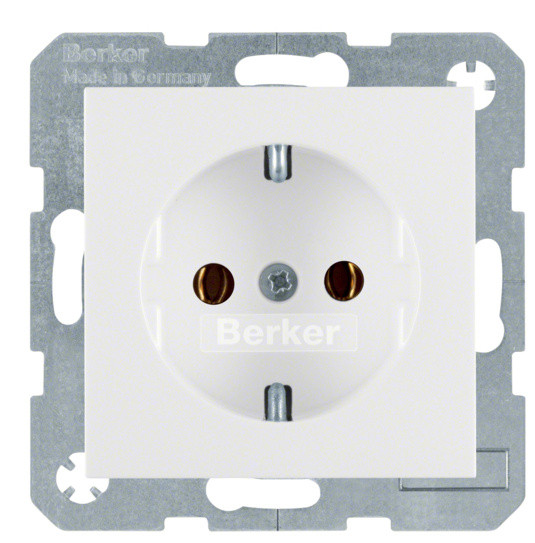 Розетка с защитой от детей, полярная белизна, 16А/250В Berker S.1