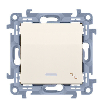 Одинарний прохідний вимикач з підсвічуванням Kontakt Simon Simon 10 CW6L.01/41 (кремовий)