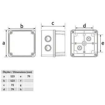 Термопластикова коробка Bemis BB2-0531-0003 ABS 120x120x70 IP44 (5.1.1.98538) - фото №1