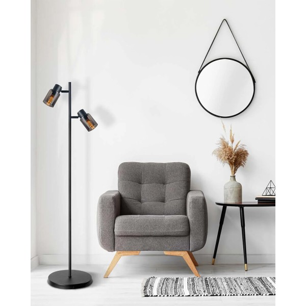 Торшер Goldlux 331557 Rebecca E14 2x8W IP20 чорний - фото №1