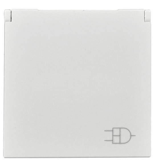 Механизм розетки ABB Zenit N2288.1 BL 2М с заземлением и крышкой (белый)