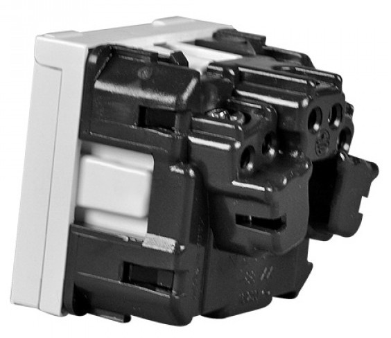 Механизм розетки ABB Zenit N2288.1 BL 2М с заземлением и крышкой (белый) - фото №3