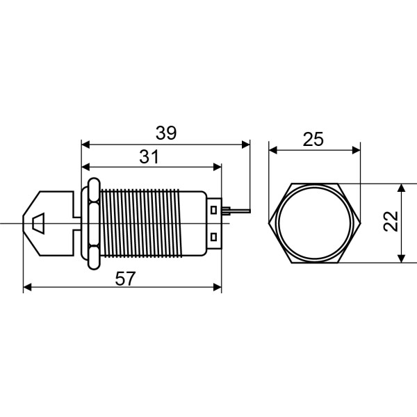 Металева кнопка Аско-Укрем TY 19C-K11/2 1NO+1NC з ключем (A0140010213) - фото №4