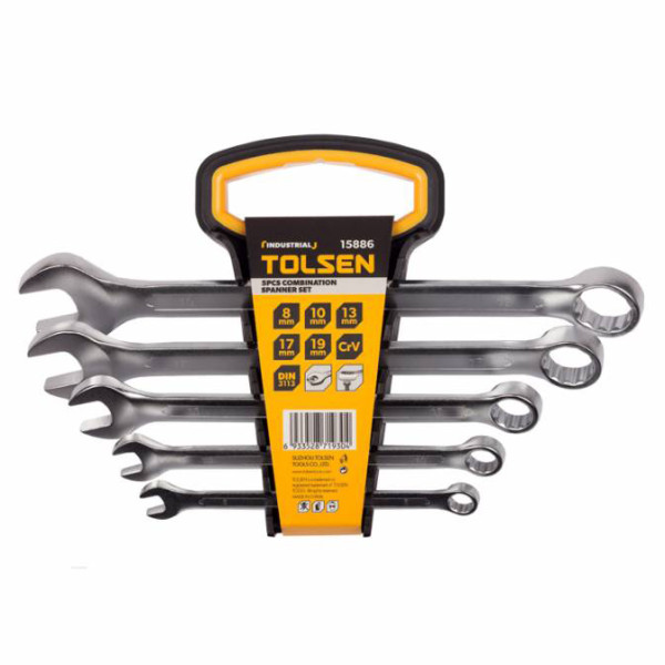 Комплект комбинированных ключей Tolsen 5 штук в чехле 8-10-13-17-19мм (15886)