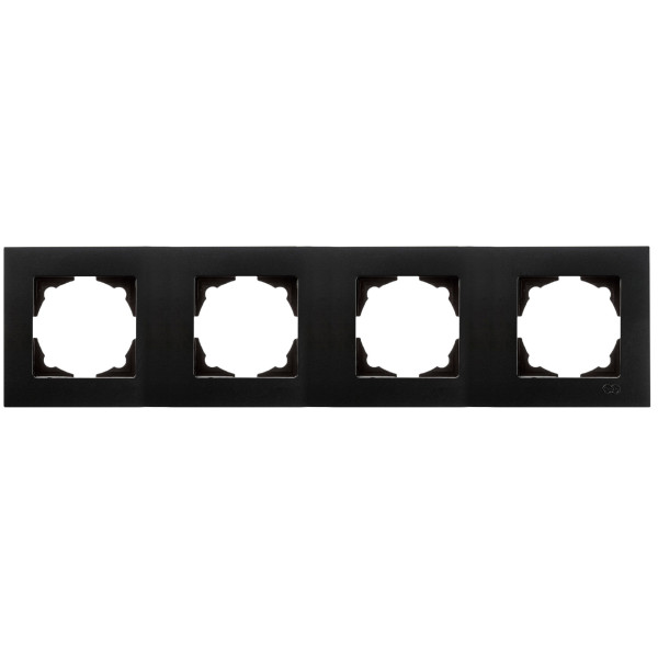 Рамка 4-местная Gunsan Eqona черная metallic
