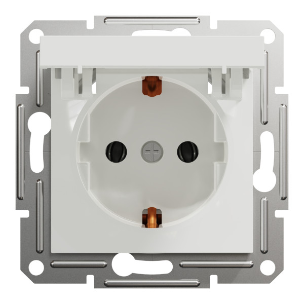 Розетка з заземленням та кришкою Schneider Electric Asfora без рамки біла (EPH3170121) - фото №2
