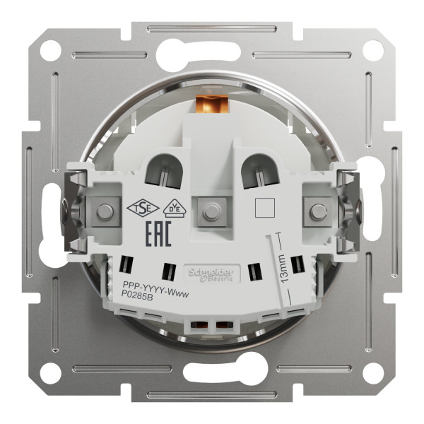 Розетка з заземленням та кришкою Schneider Electric Asfora без рамки біла (EPH3170121) - фото №3